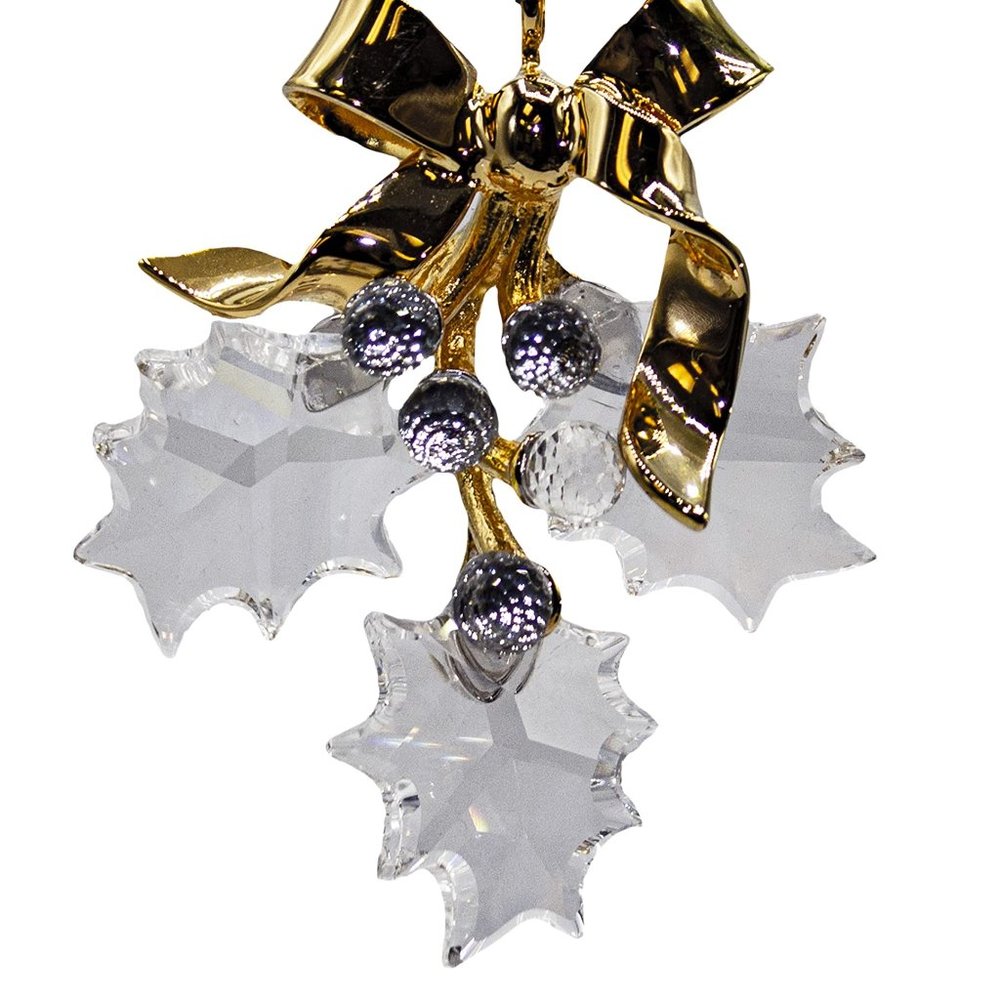 Swarovski Crystal Memories Holly Christmas Holiday Ornament